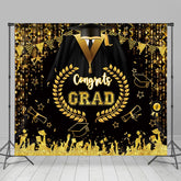 Bachelor Kleid Gold Schwarz Flagge Abschluss Hintergrund